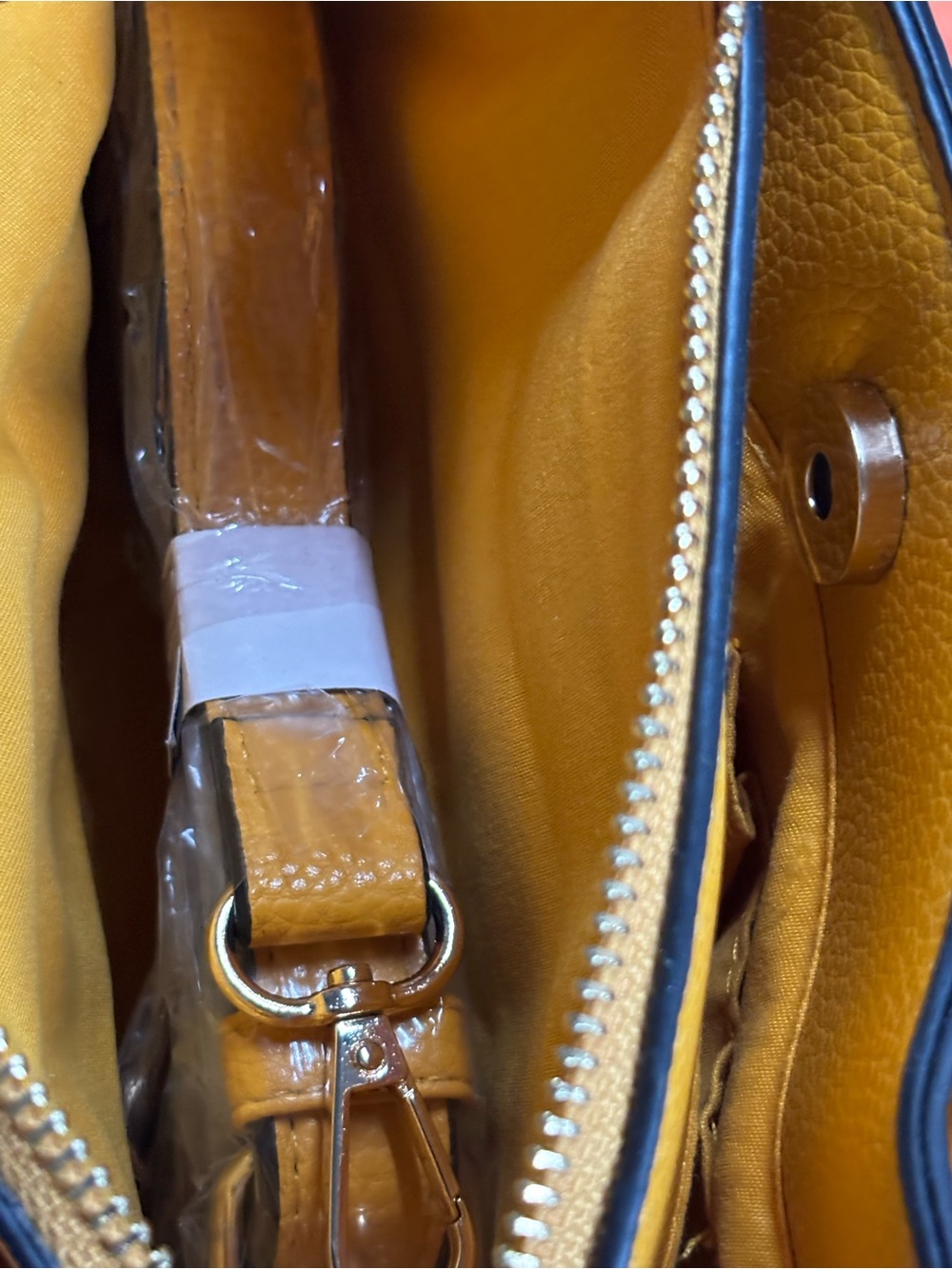 bebe Mustard Mini Tote Bag with Logo - Picture 8 of 9